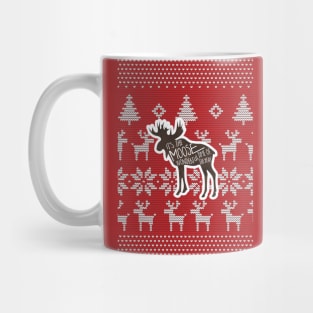 It's the MOOSE wonderful time of the year! Silly Christmas pun of a moose atop a Christmas sweater with a funny saying Mug